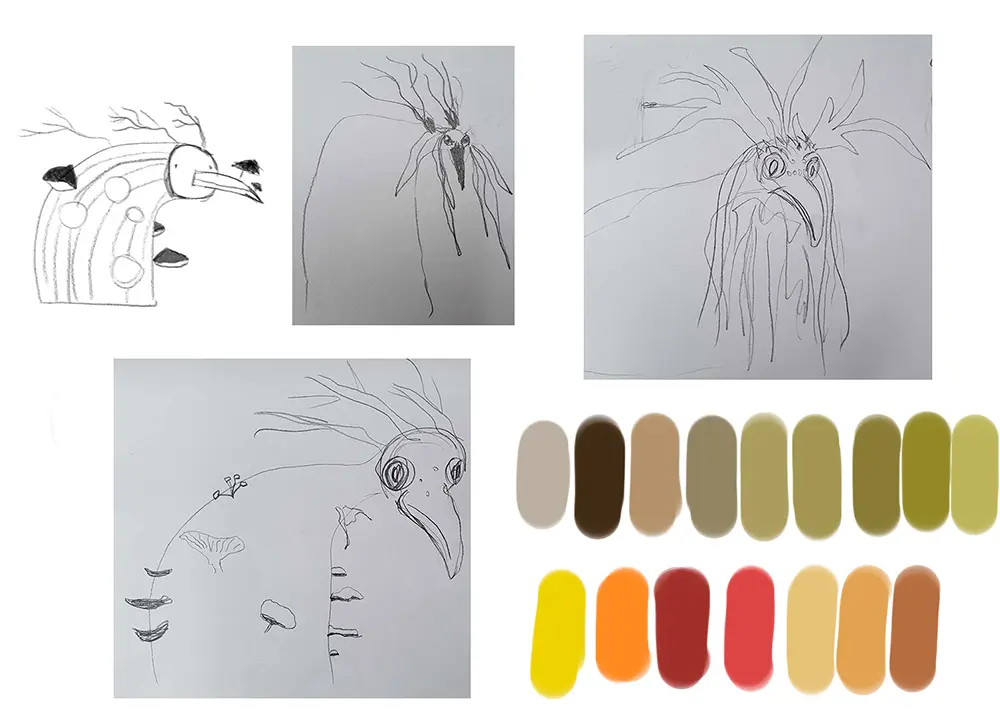 szkice-i-kolorystyka spirit of the forest